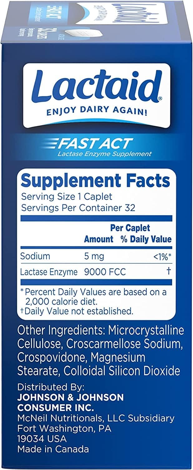 Suplemento Comprimidos Fast Act para la Lactosa, 32 Cápsulas