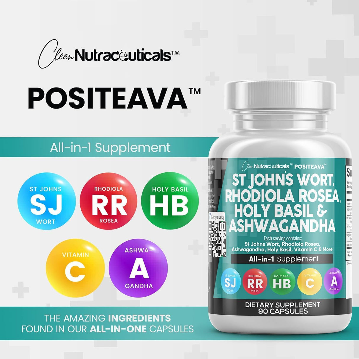Clean Nutraceuticals Hierba de St Johns 10000mg Rhodiola