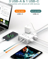 Regleta protectora de sobretensiones – 8 enchufes amplios