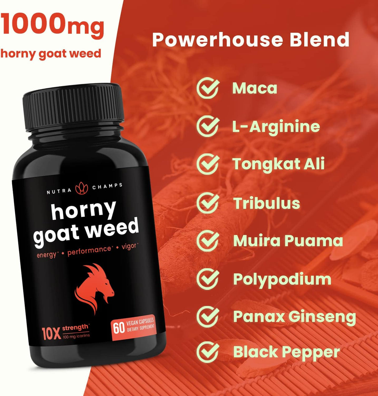 Suplementos  Extracto de hierba de cabra premium tribulus