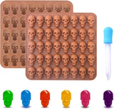 Moldes de Silicona Calavera, 2 Pzs, 40 Cavidades, Halloween