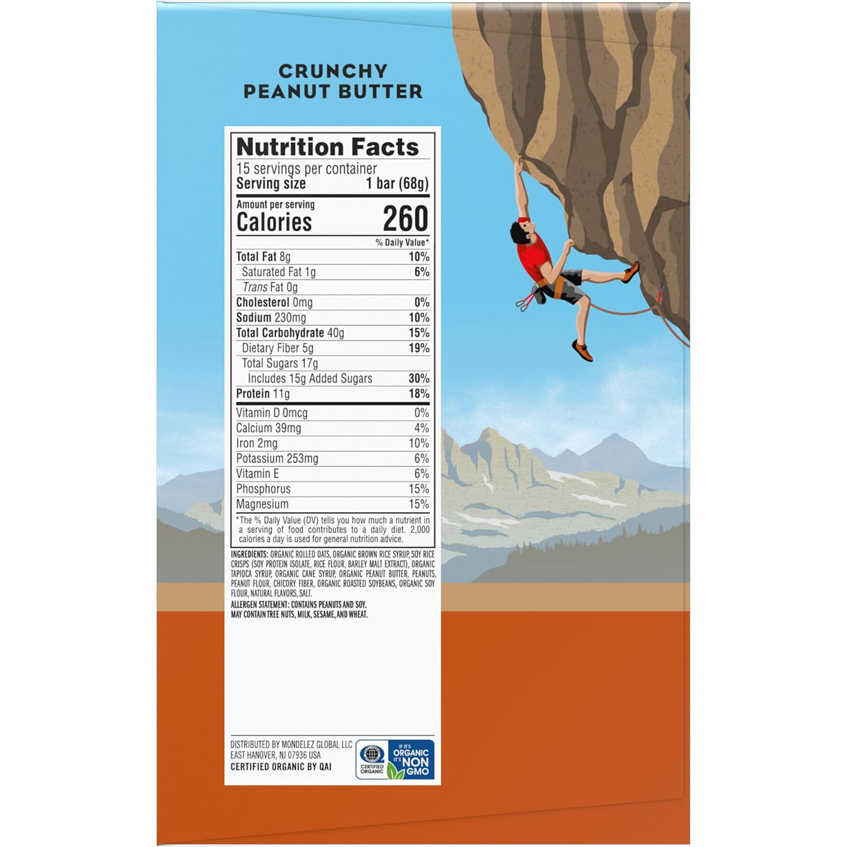 Barra de proteína Clif Bar crunch de mantequilla de maní orgánica (15)