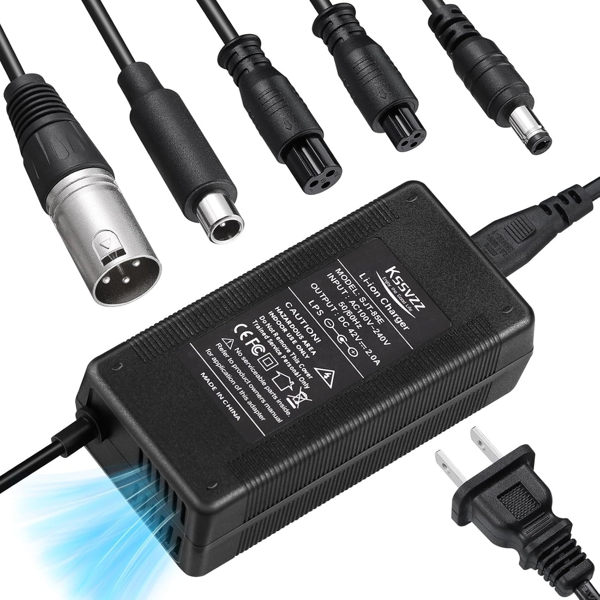 Cargador Rápido 42V 2A Universal para Baterías de 36V