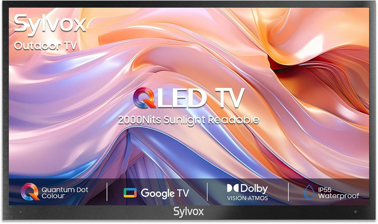 Televisor Outdoor 75 SYLVOX QLED 4K, 2000 Nits, IP55, 2024