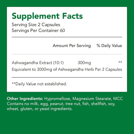 Ashwagandha 3000mg | 120 Cápsulas Vegetarianas | Suplemento