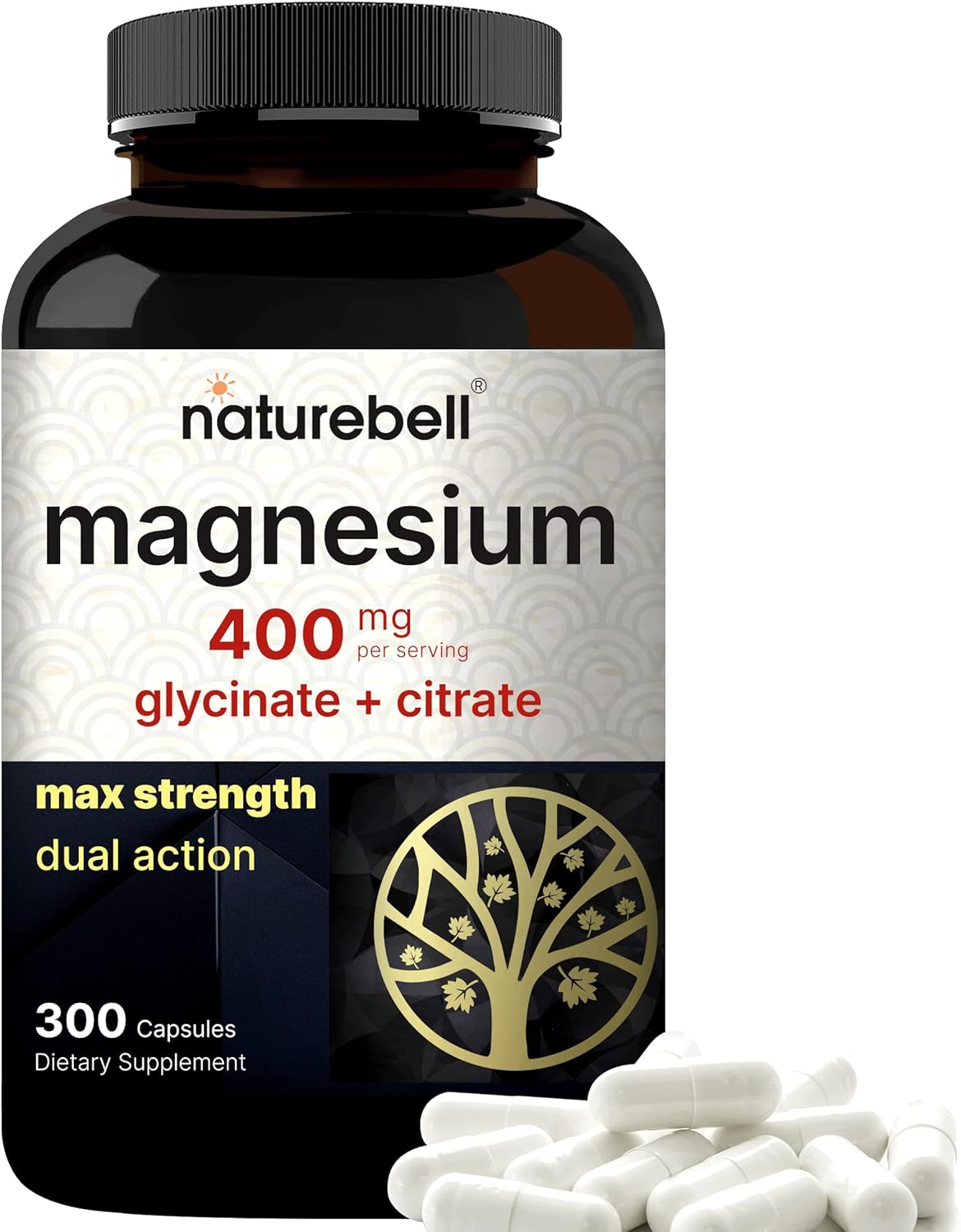 Magnesium Complejo 400mg 300 Cápsulas Glicinato Citrato
