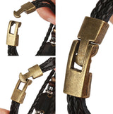 Pulsera de cuero de aleación para hombres de cuerda trenzada