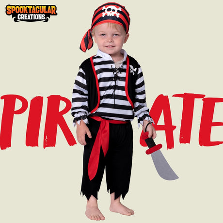 Disfraz de Pirata para Bebé, Spooktacular Creations, Rayas