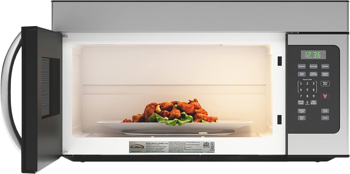 Microondas KoolMore KM-MOT-1SS, 300CFM, 10 Niveles, Timer