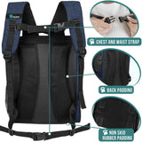 Mochila de lujo para gatos entrada de dos caras azul