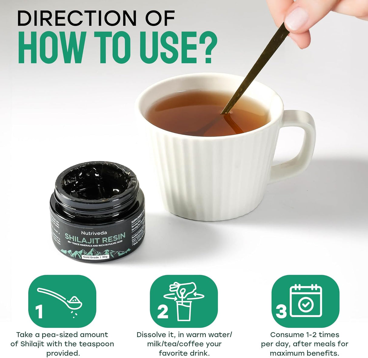 Suplemento Shilajit Resina de 600 mg  orgánico puro  1.06 oz