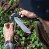 Machete plegable con mango negro