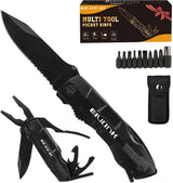 Cuchillo de bolsillo multiherramienta para hombres negro