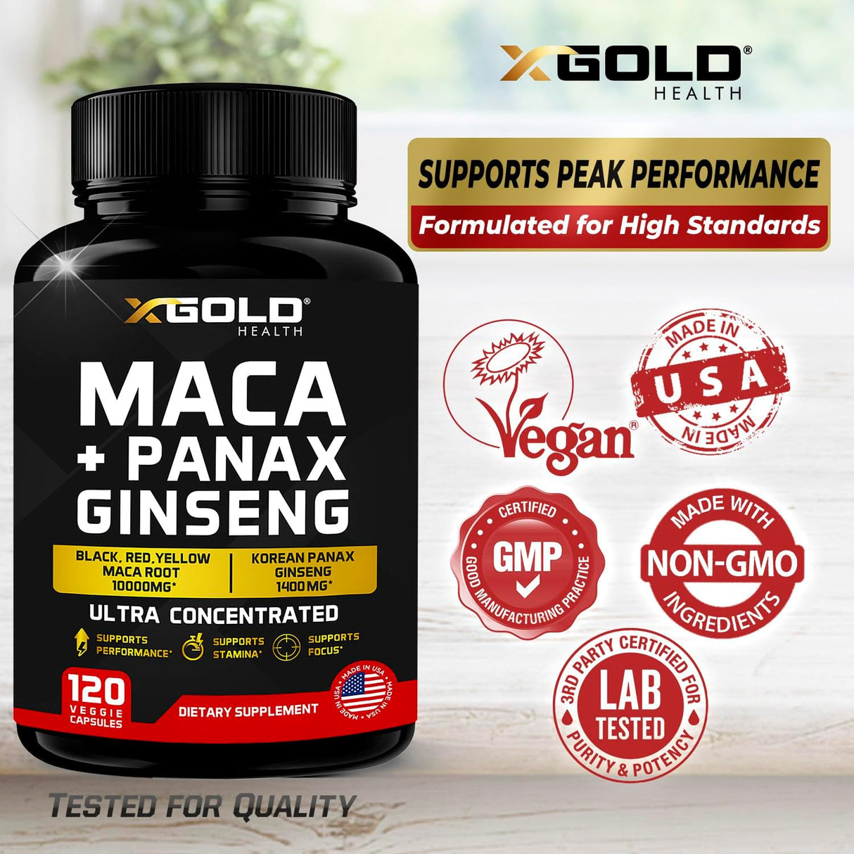 Cápsulas de Maca y Ginseng Panax 10,000mg - Ultra Potente