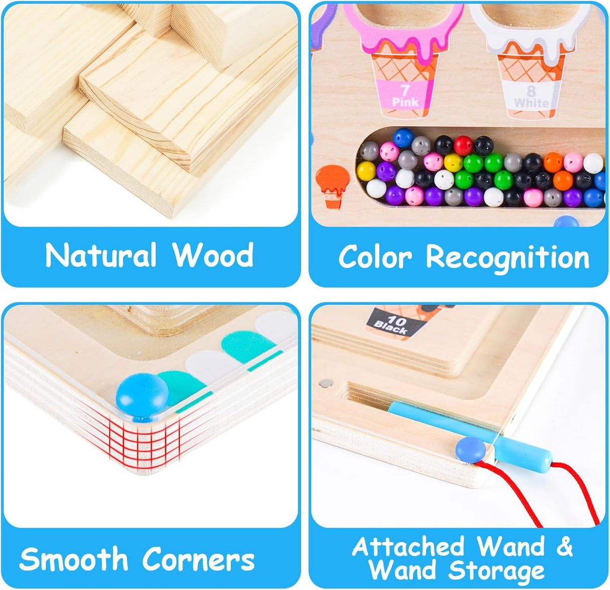 Juguete Magnético Montessori para Niños de 2 a 4 Años, Modelo Maze