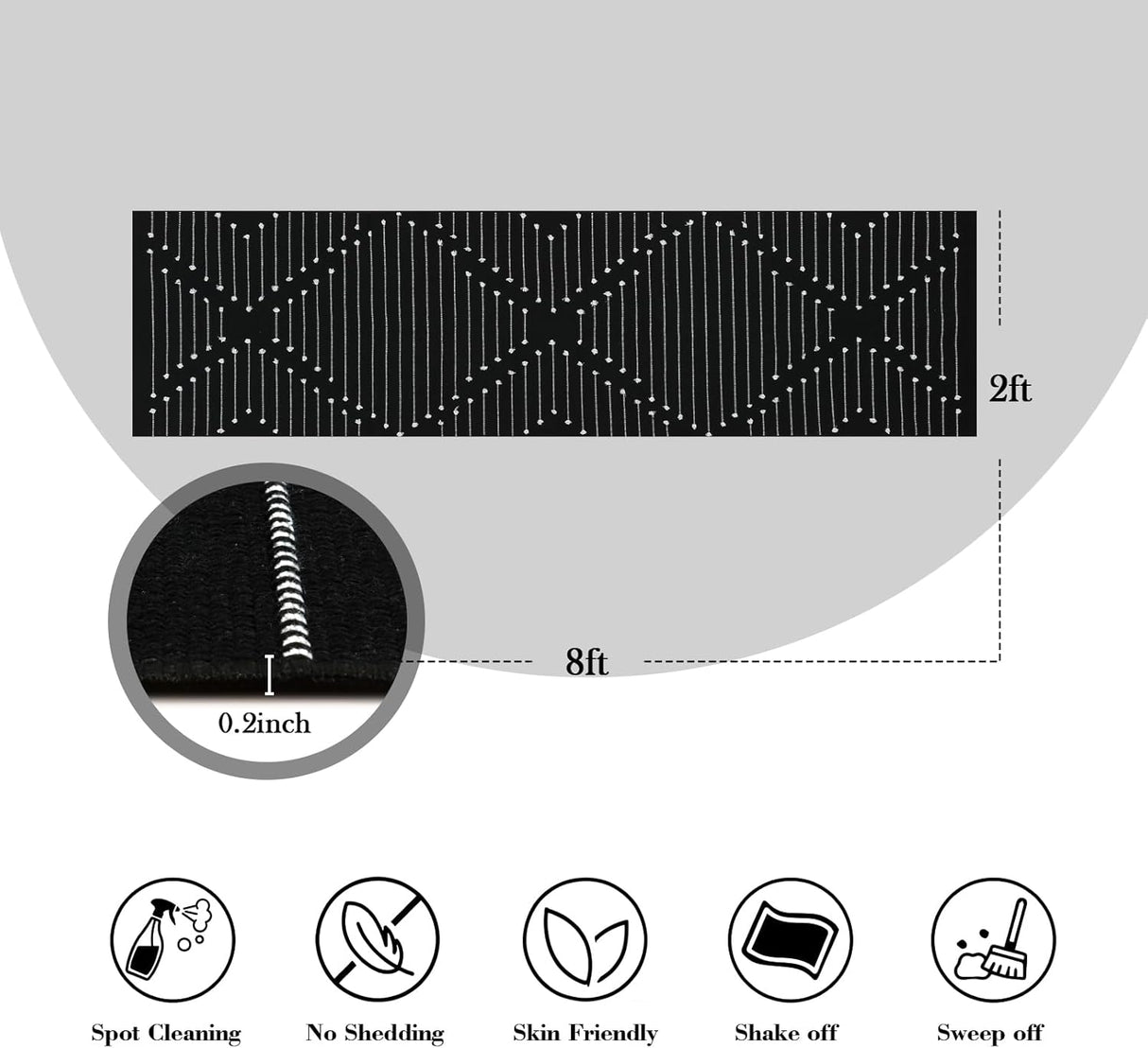 Runner Rug Boho LIVEBOX 2'x8' Lavable para Entrada y Cocina
