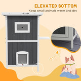 Casa para gatos PawHut, refugio exterior, 2 niveles, resistente