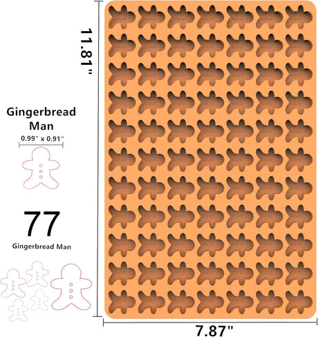 Moldes de Silicona Gingerbread Man - Premium, 6 Cavidades, 1PC