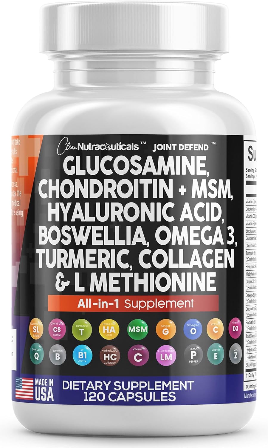 Clean Glucosamina condroitina MSM cúrcuma ácido hialurónico