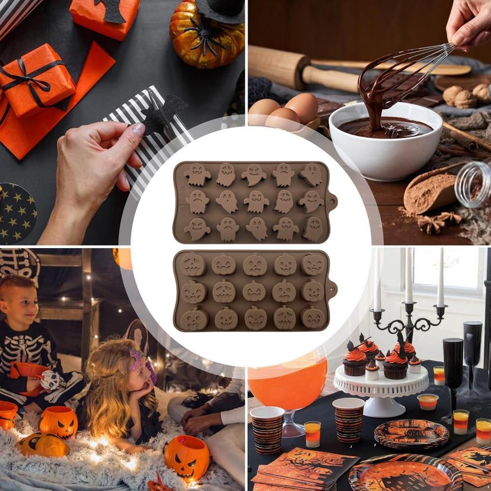 Moldes Silicona Halloween 2 Piezas para Galletas y Chocolates