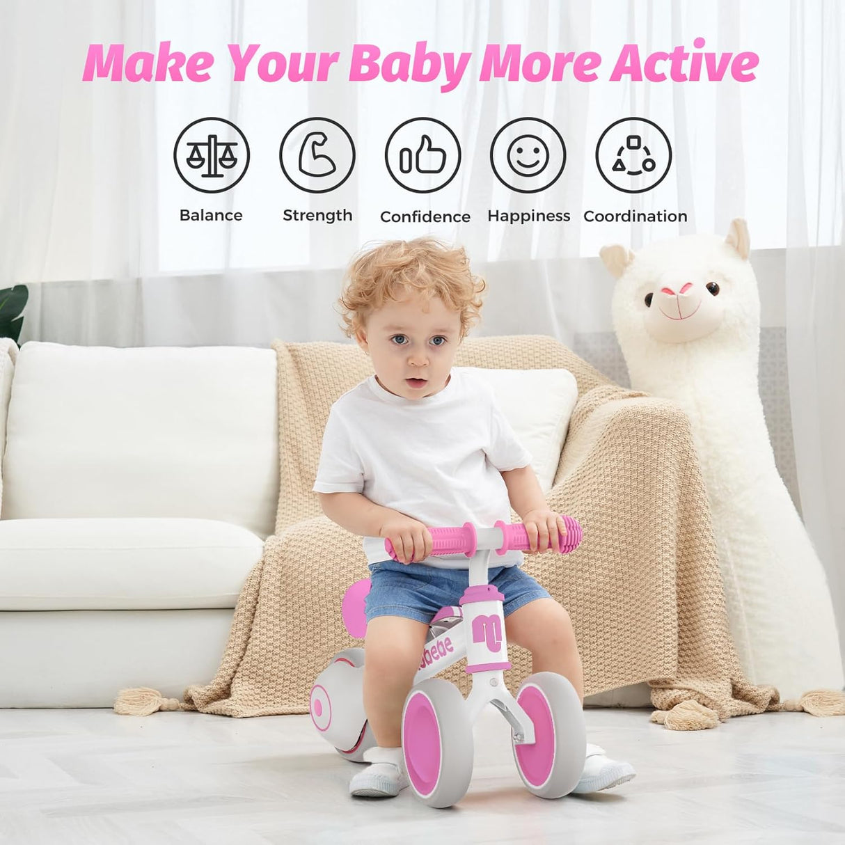 Bicicleta de Equilibrio Allobebe para Bebés 12-36 Meses