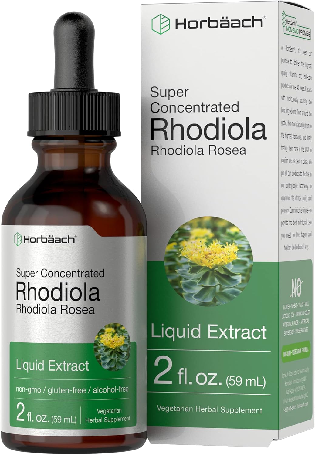 Suplemento Tintura raíz de rodiola rosea 2 oz sin gluten