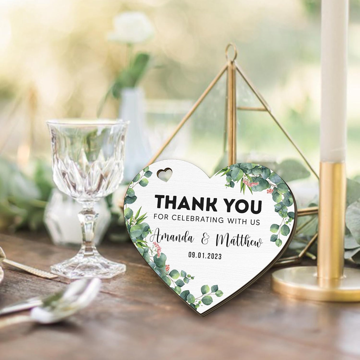 Adornos de Agradecimiento Personalizados para Bodas y Eventos
