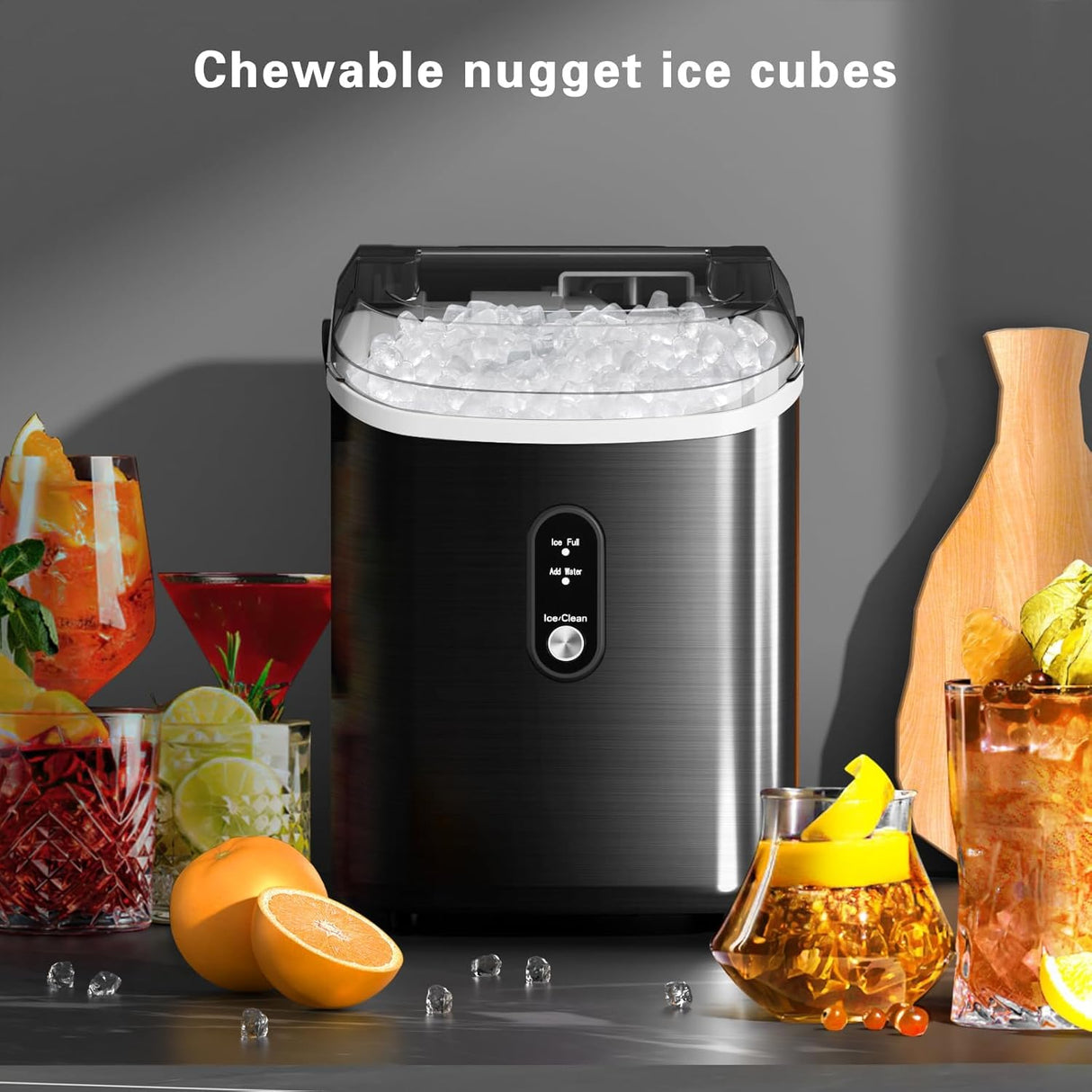 Máquina de Hielo Nugget, con hielo masticable, 35.5Lbs/24Hrs