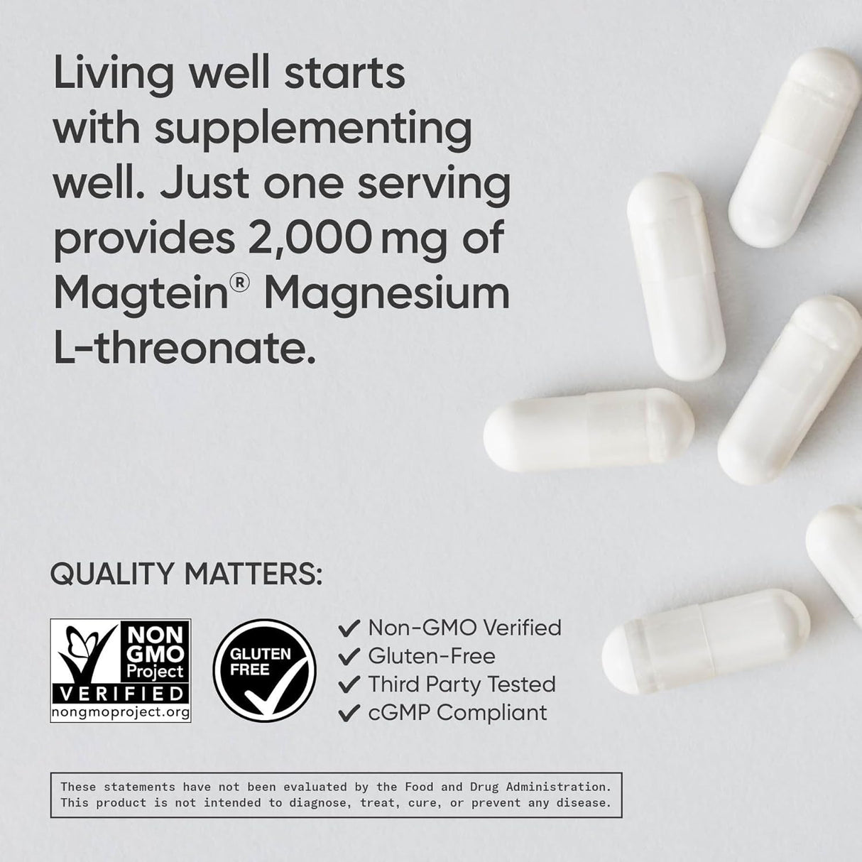 Suplemento Magtein Suplemento de magnesio para memoria  90u