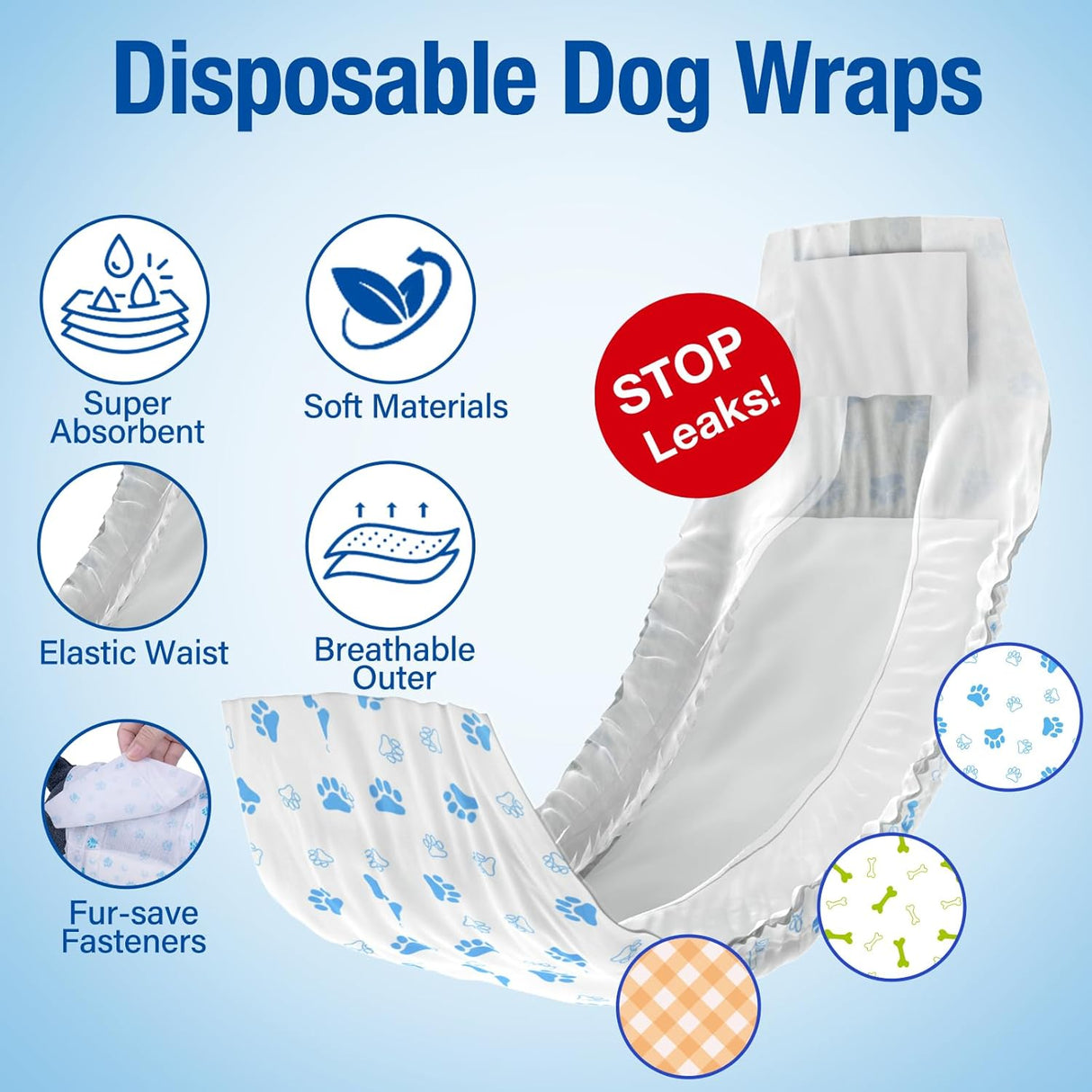 Pañales Pet Soft para perro, desechables, para perros macho, xs
