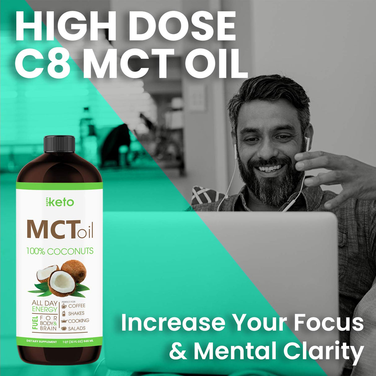 Suplementos Alimenticios Aceite de coco MCT sin sabor