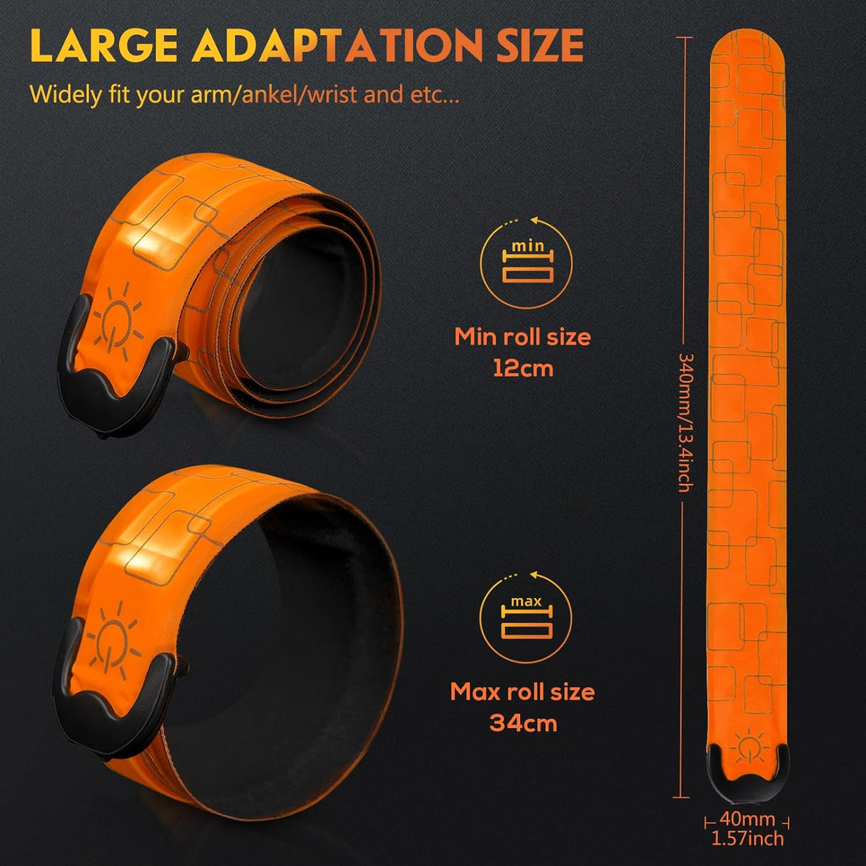 Brazalete LED recargable de alta visibilidad ajustable