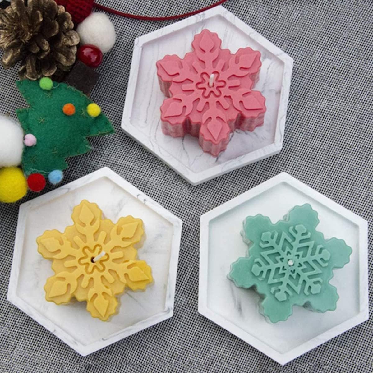 Moldes de silicona copo de nieve, 2 piezas, para galletas