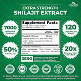 Suplemento Extracto de Shilajit 20:1 extra fuerte, 7000 mg