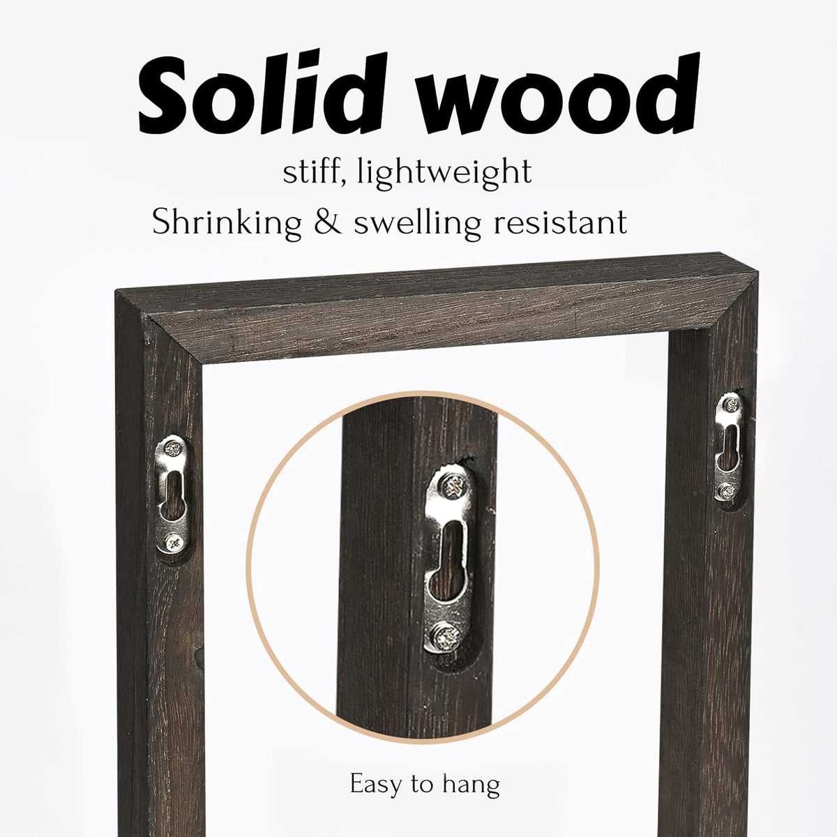Estanterías Flotantes de Madera Idee-Home, Set de 4 Rústicas