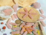 Juego de Cristales de Cuarzo Rosa para Meditación y Reiki
