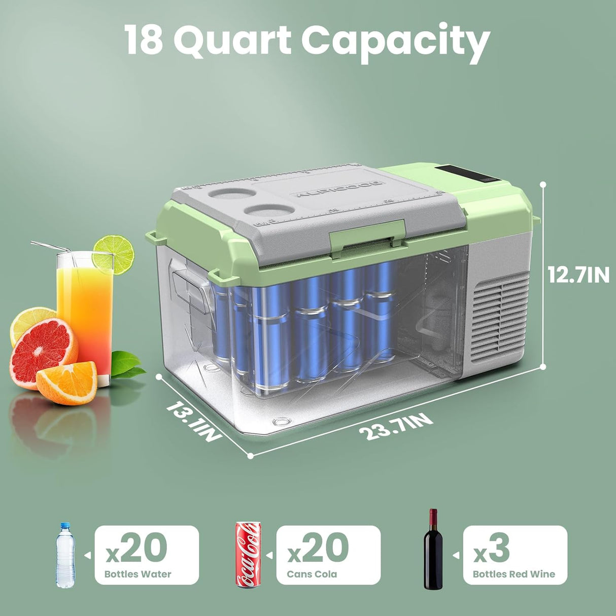 Refrigerador de coche de 12 voltios 4℉-68℉ congelador
