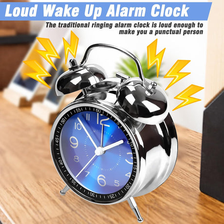 Reloj Despertador Super Ruidoso para Dormilones, Campanas Dobles