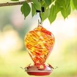 Muse Garden  Comedero para colibríes para exteriores, vidrio soplado a mano, 34 onzas, foso de hormigas incluido, Daylight