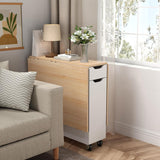 Mesa de Comedor Plegable, con Cajón y Ruedas, Modelo 2023