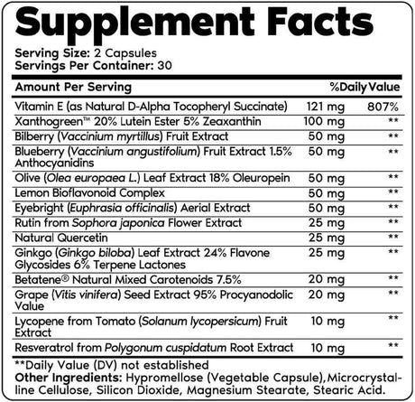 Suplemento Complejo de apoyo para la visión  vitamina E 60u