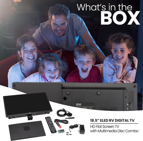 Televisor Pyle LED 24 FHD 1080p, HDMI, adaptador 12/24V