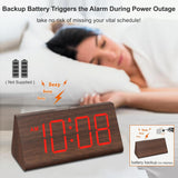 Reloj Despertador Digital de Madera, DreamSky con USB Snooze