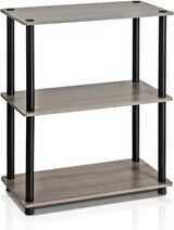Estante Display Furinno Turn-N-Tube, 3 Niveles, Roble Gris
