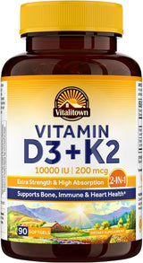 Vitalitown Vitamina D3 K2 Suplemento 90 cáp. Non-GMO