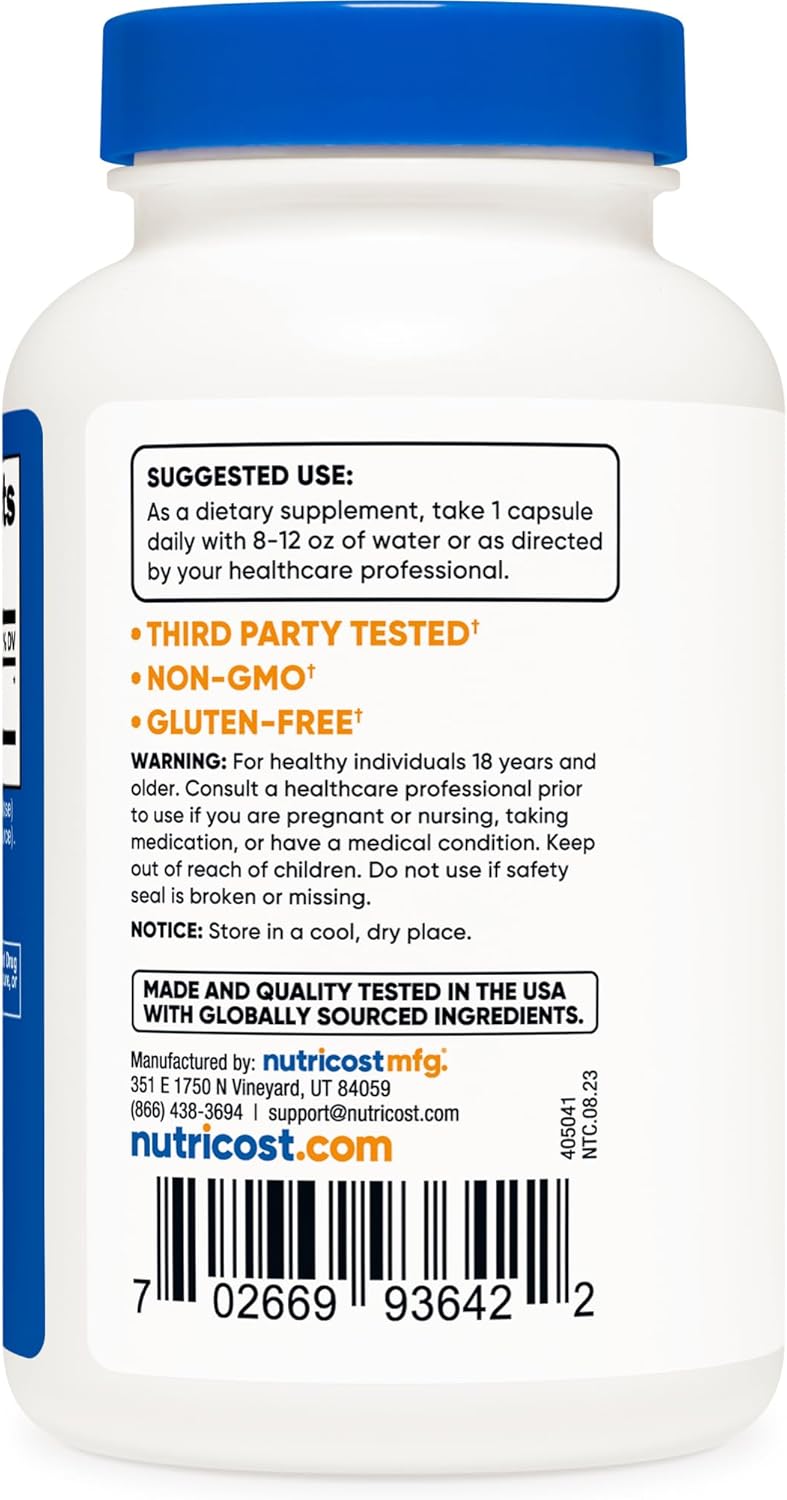 Suplemento Nutricost Goldenseal Root 600 mg, 120 cápsulas