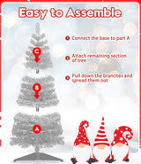 Árbol de Navidad Artificial Preiluminado, luces cálidas y coloridas, 4 pies