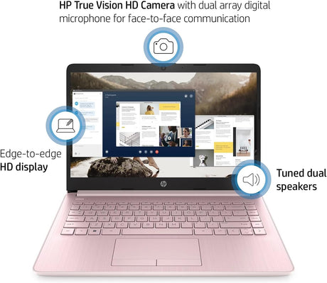 Laptop HP 14 HD, 16GB RAM, 64GB eMMC, Intel N4120, Windows 11