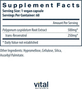 Suplemento Resveratrol Antioxidante salud celular 60und