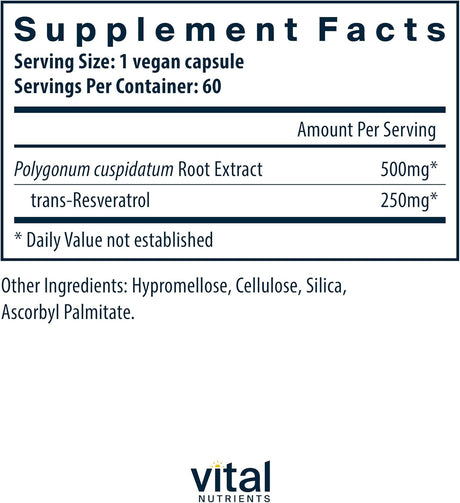 Suplemento Resveratrol Antioxidante salud celular 60und